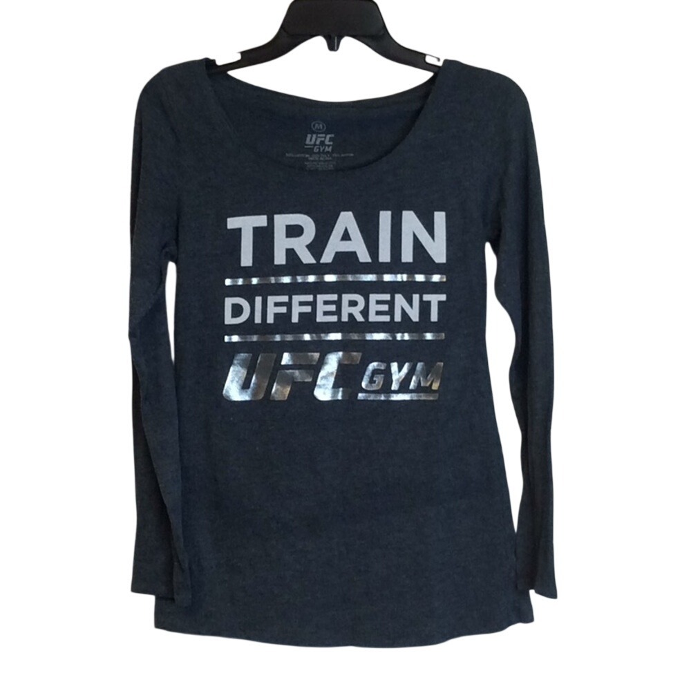 UFC Gym‎ Train Different Long Sleeve Graphic Tee Charcoal Grey Medium
